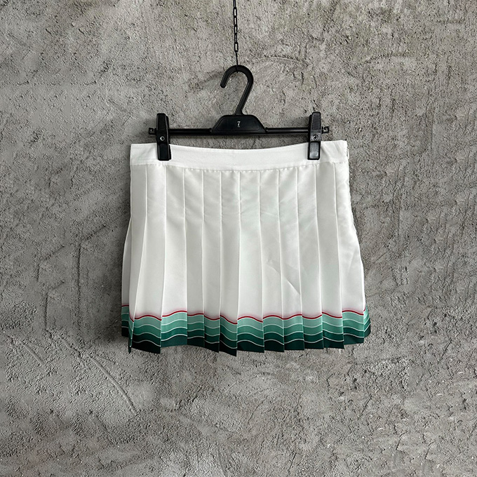 casablanca gradient wave pleated silk mini skirt